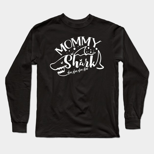 Mommy Shark Long Sleeve T-Shirt by Chuckgraph